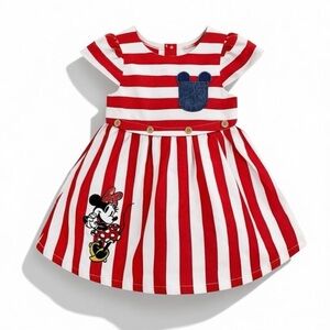 NWOT Minnie Mouse Red and White Striped Dress